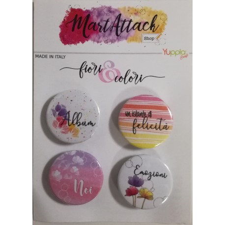 Buttons Martattack Shop - Fiori & Colori 4pz